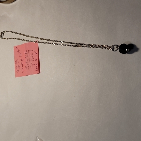 Lava Rock Silver Necklace